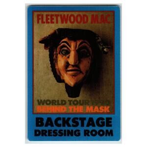 Fleetwood Mac 1990 World Tour Behind the Mask Backstage Pass Blue